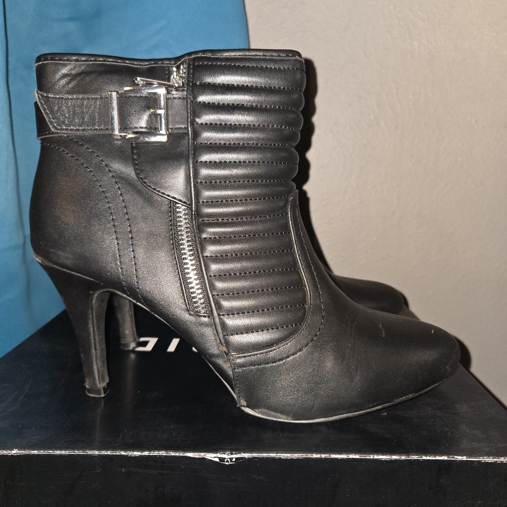 Black Ankle Boots with Buckle Detail